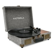 Victrola Venture Bluetooth Portable Mid-Century Modern Suitcase Record Player with 3-Speed Turntable & Built-in Speakers | Walnut