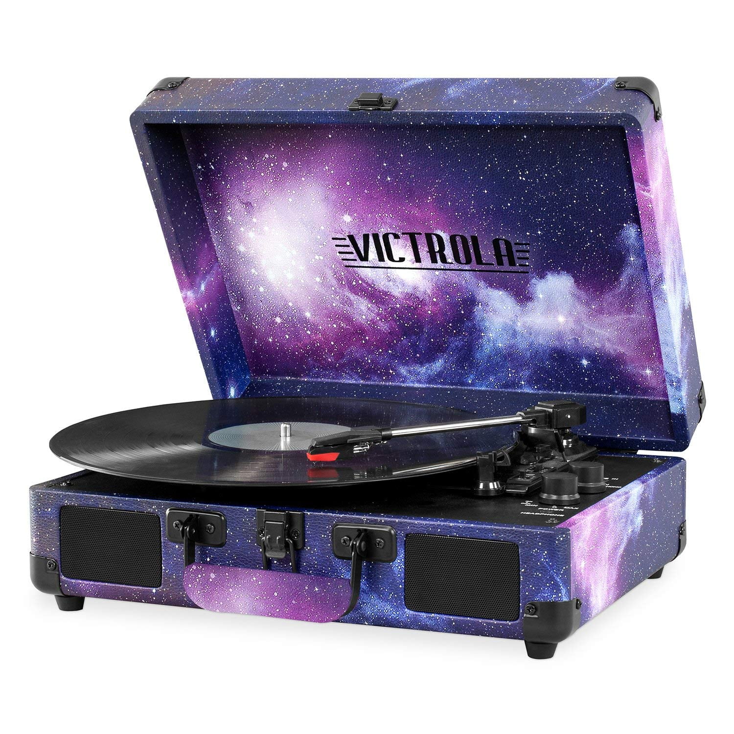 Victrolaヴィンテージ3スピードBluetoothスーツケースターンテーブルターンテーブル、ネクタイ染料 Victrola Vintage 3-Speed Bluetooth Suitcase Turntable with
