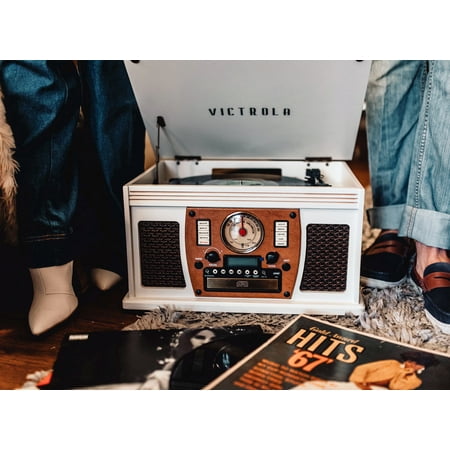 Victrola - Navigator 8-in-1 Classic Bluetooth Record Player with Turntable - White