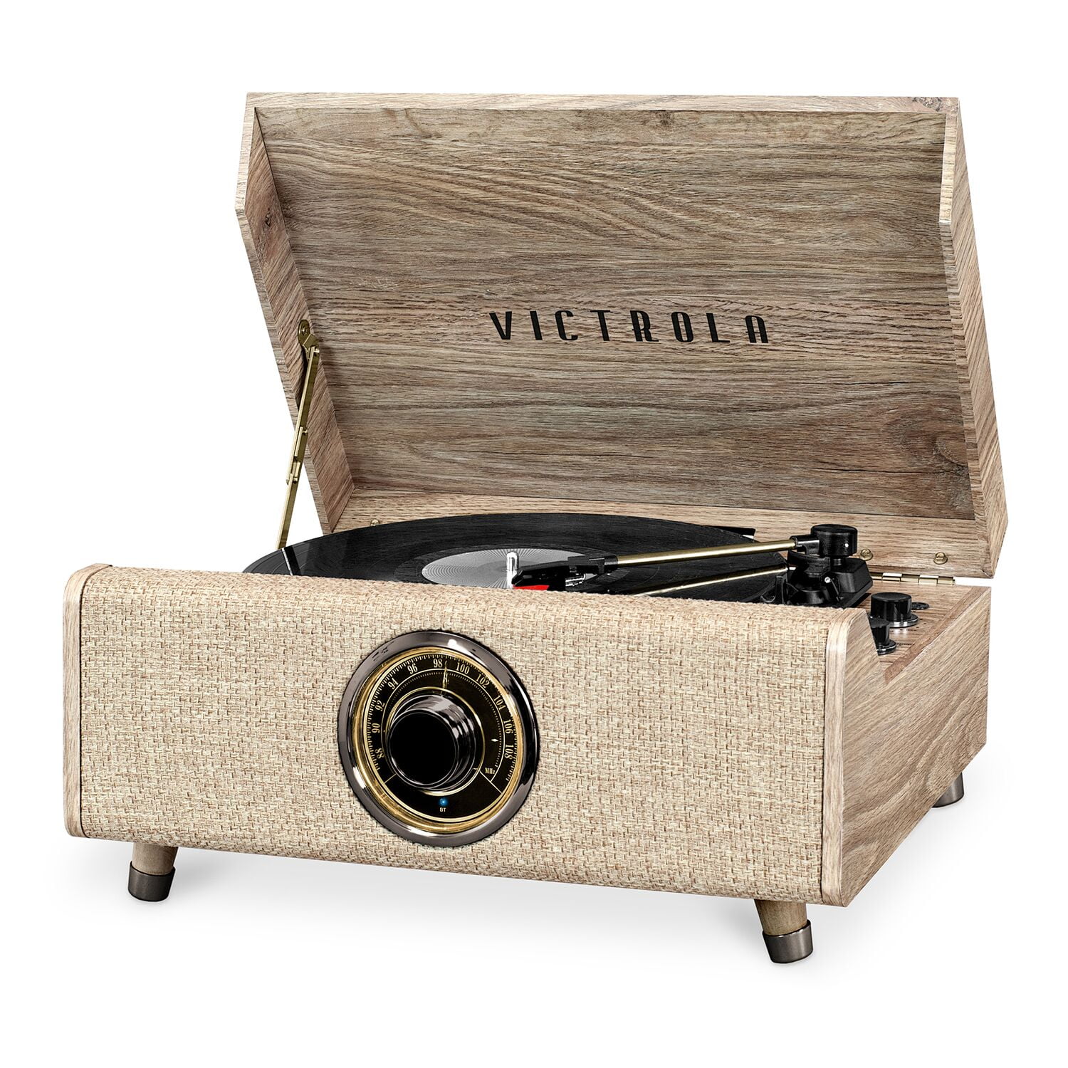 Victrola Highland Espresso 3-Speed Bluetooth Record Player with FM Radio