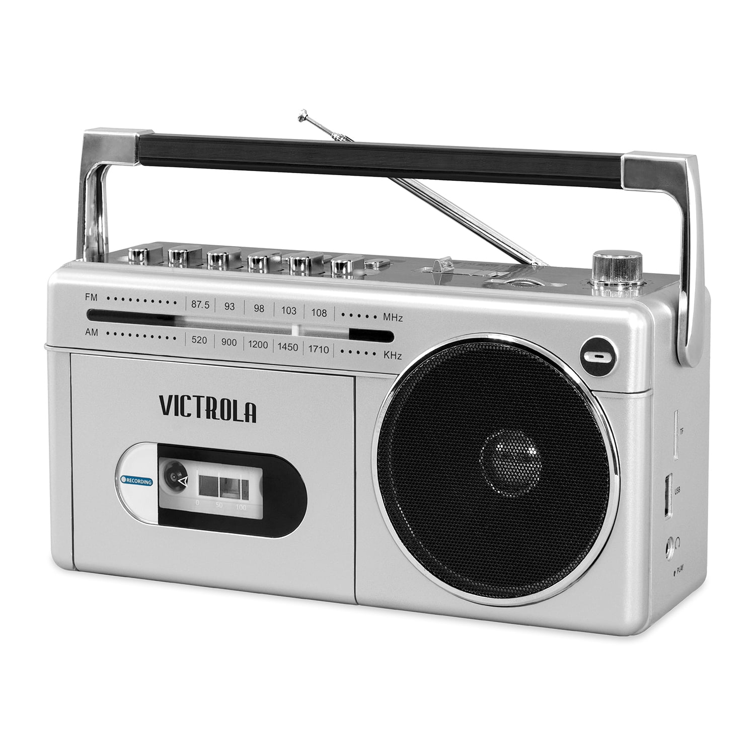Victrola's Mini Bluetooth Boombox with Cassette Player, Recorder and AM/FM  Radio 