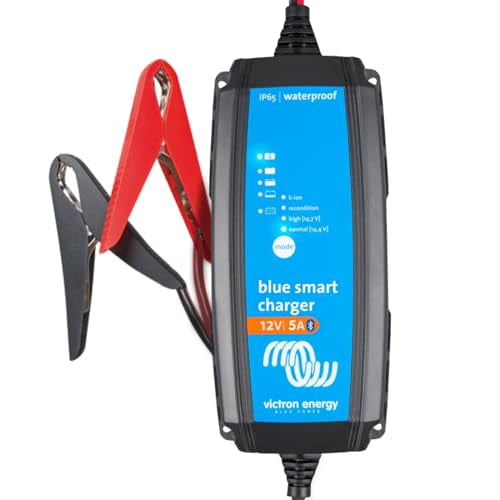 Victron Energy Blue Smart IP65 Smart Car Battery Charger 12V 5A, Trickle Charger, Float Charger and Desulfator for Motorcycle, ATV, RV, Lithium and Deep Cycle Batteries