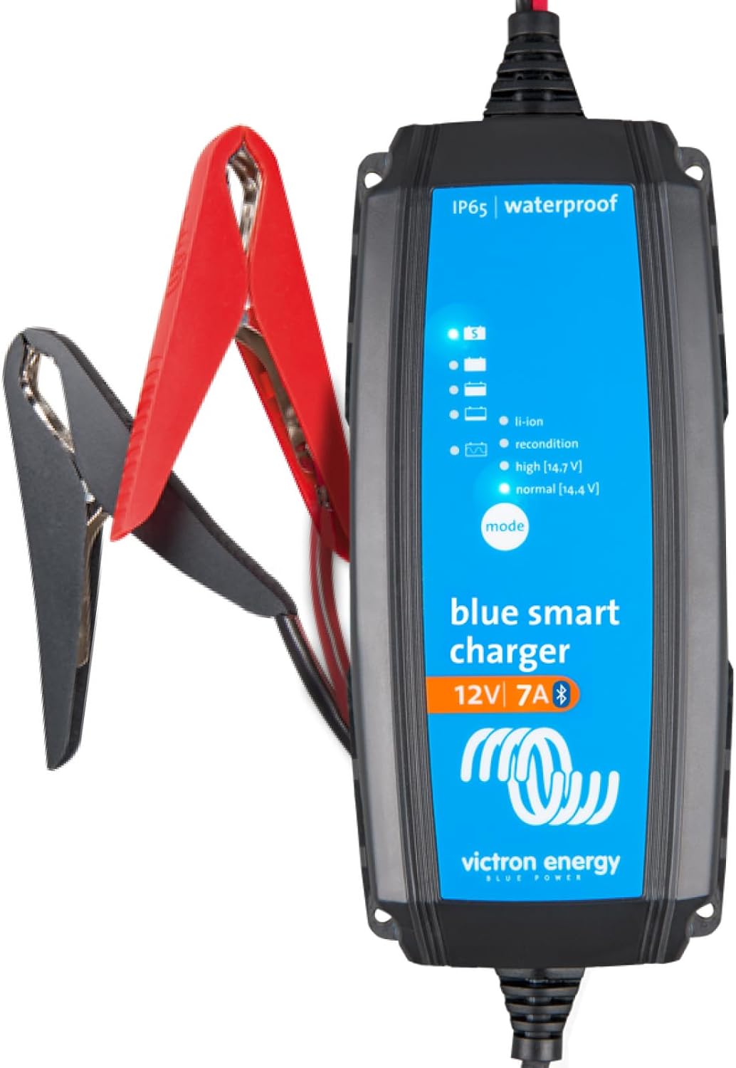Victron Energy Blue Smart IP65 Smart Car  Charger 12V 7A, Float & Trickle Charger and Desulfator for Motorcycle, ATV, RV, Lithium and Deep Cycle Batteries