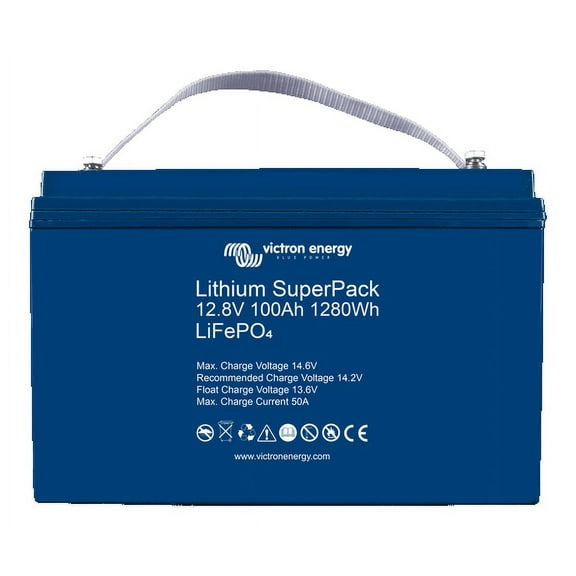 Victron Energy Lithium SuperPack High Current LiFePO4 100Ah 12V Lithium Iron Phosphate Deep Cycle Battery
