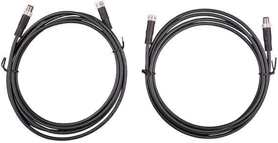 Victron Energy M8 circular connector Male/Female 3 pole cable, 1m (Pack of 2)