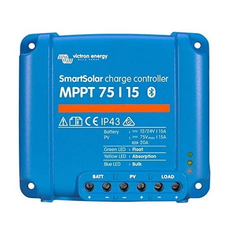 Victron Energy SmartSolar MPPT 75V 15 amp 12/24-Volt Solar Charge Controller (Bluetooth)