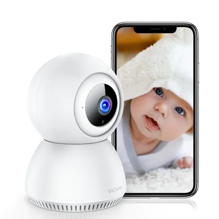Victure 1080P HD Baby Monitor with Camera, Smart Motion Tracking and Sound Detection, 2.4G WiFi Home Security Camera Indoor IP Surveillance Pet Camera