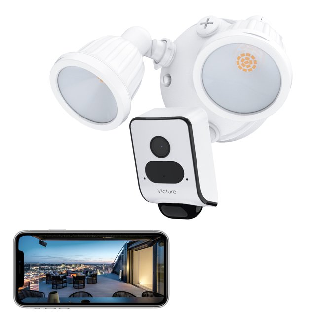 Victure FC920 Floodlight Outdoo Camera, 24/7 Record, Night Vision