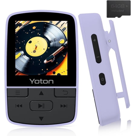 CocoBear MP3 Player Clip Bluetooth 5.2, 16GB Portable HiFi Lossless Music Player with FM Radio, Pedometer, Voice Recorder, Expandable to 128GB, Long Battery Life