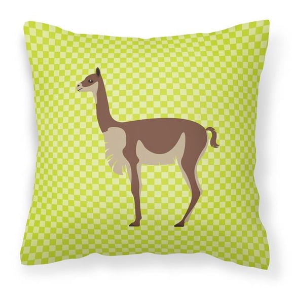 Vicugna or Vicuna Green Fabric Decorative Pillow - 14 x 14 in.
