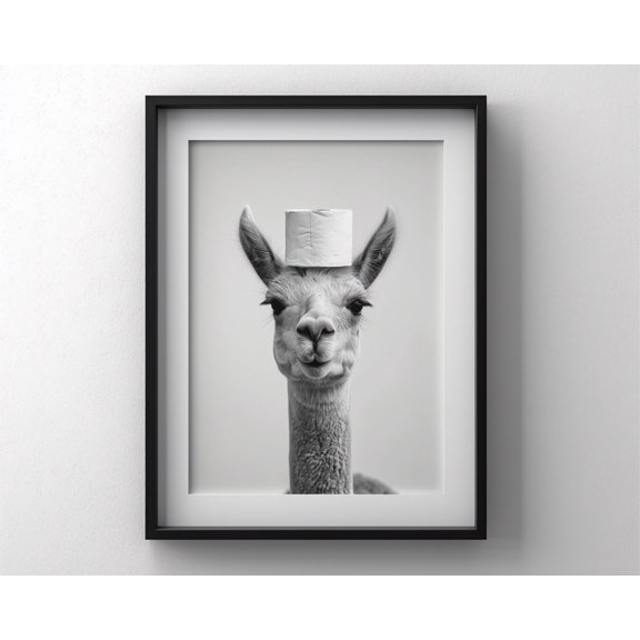 Vicuna Bathroom Poster Funny Toilet Paper Animal Art Home Decor Office Wall Art Home Decor Office Wall Art
