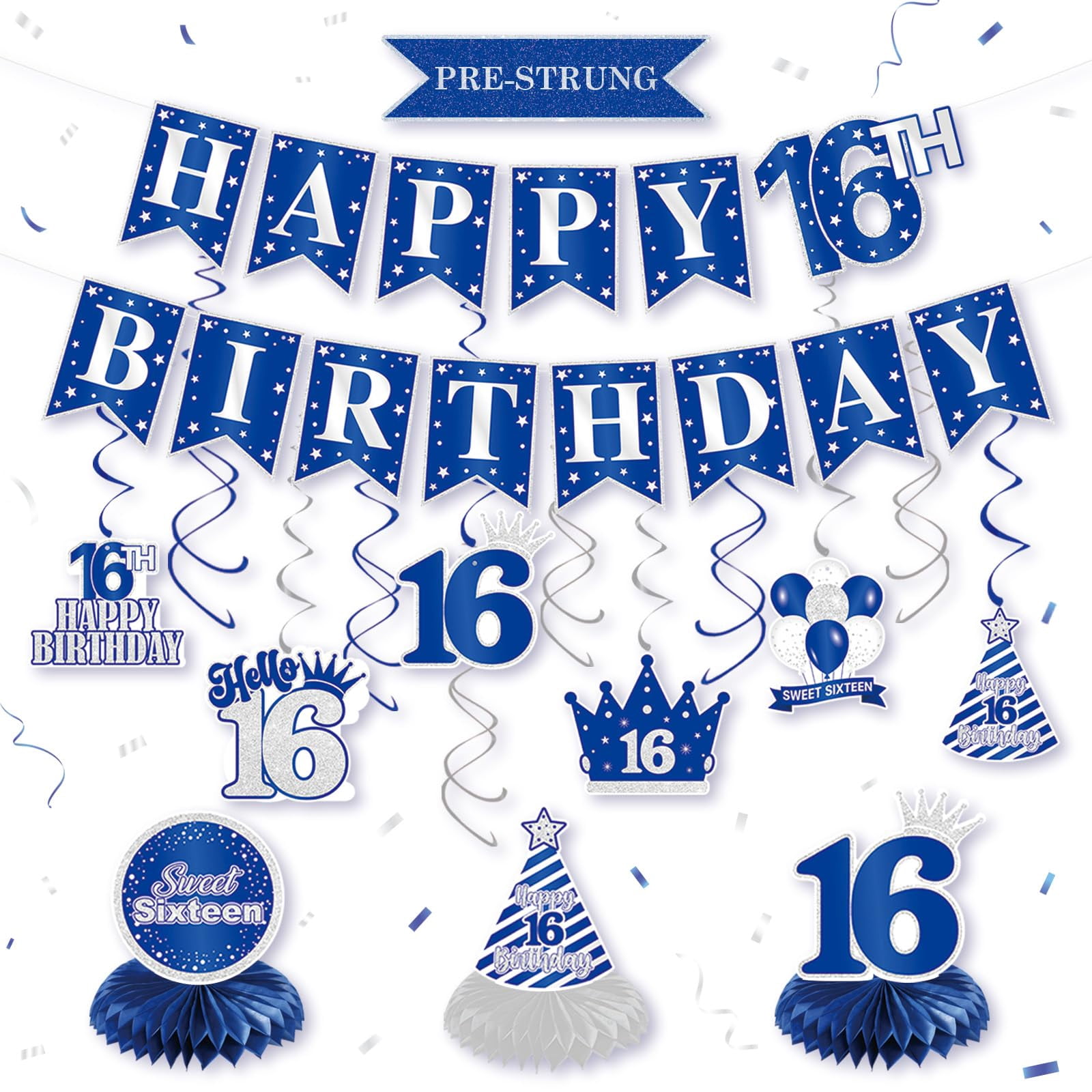 Blaue LKW Geburtstags-Deko – Vorgefädelte "Happy Birthday" Banner Für Kinderparty