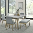 Vida 6Piece Dining Set, MidCentury Modern Dark Gray Dining Table