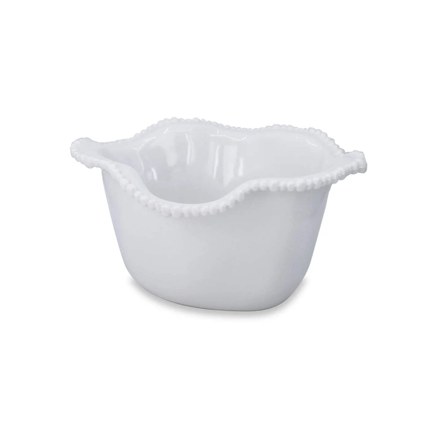 Vida Alegria White Melamine Ice Bucket with Pearl Border