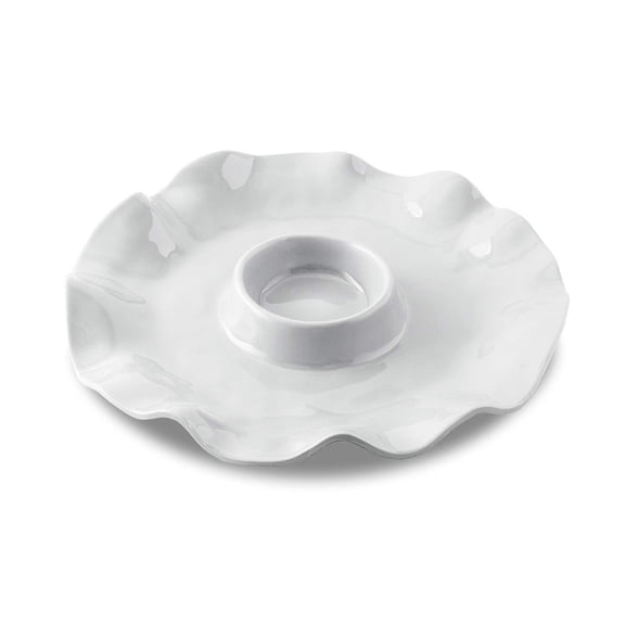 Beatriz Ball VIDA Havana Chip & Dip 14.5" White Melamine Serving Entertaining