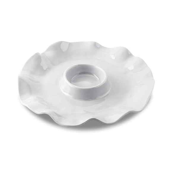 Beatriz Ball VIDA Havana Chip & Dip 14.5" White Melamine Serving Entertaining