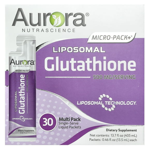Aurora Nutrascience Micro-Pack+, Liposomal Glutathione, 30 Packets, 0.46 fl oz (13.5 ml) Each