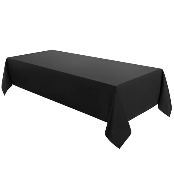 VidaFete Rectangle Tablecloth 60 x 102 inch Polyester Table Cloth 1 Pack, Resistant Wrinkle Dining Table Cover for Dinning Party (Black)