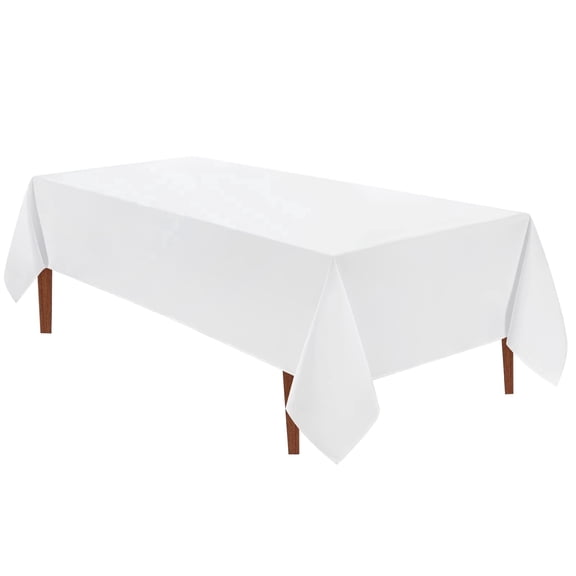 VidaFete Rectangle Tablecloth 60 x 120 inch Polyester Table Cloth 1 Pack,Resistant Wrinkle Dining Table Cover for Dinning Decoration (White)