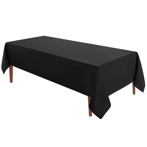 VidaFete Rectangle Tablecloth 60 x 120 inch Polyester Table Cloth 1 Pack, Resistant Wrinkle Dining Table Cover for Dinning Decoration (Black)