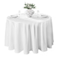 thumbnail image 1 of VidaFete Round Tablecloth 70 inch Polyester Table Cloth 1 Pack, Resistant Wrinkle Dining Table Cover for Dinning Tabletop Decoration (White), 1 of 7