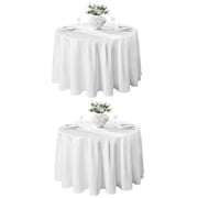 VidaFete Round Tablecloth 70 inch Polyester Table Cloth 2 Pack, Resistant Wrinkle Dining Table Cover for Kitchen Dinning Tabletop White