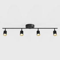 Shura Black 4-Light Track Light with Rotatable Heads, Integrated LED Bulbs, 3000K, 3 ft.