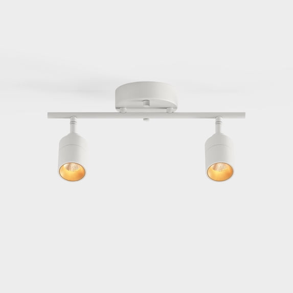 Shura White 2-Light Track Light with Rotatable Heads, Integrated LED Bulbs, 3000K, 15 in.