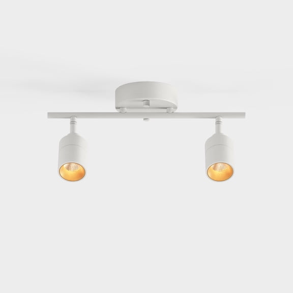 Shura White 2-Light Track Light with Rotatable Heads, Integrated LED Bulbs, 3000K, 15 in.