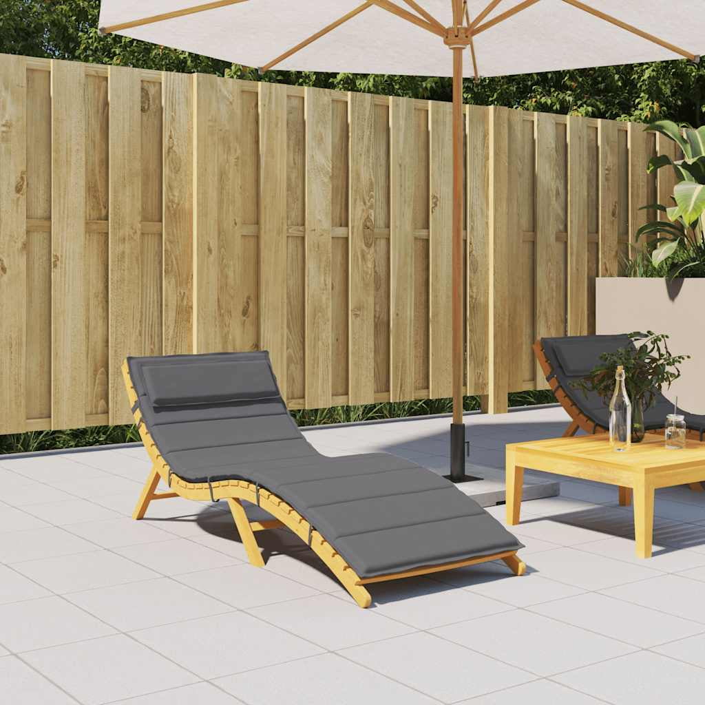 VidaXL 70.9" x 23.6" Anthracite Plain Lounge Chair Outdoor Seating Cushion, Water Resistant