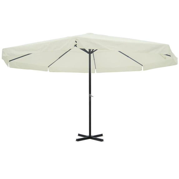 VidaXL 9.8' White Patio Umbrella, Easy Crank