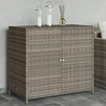 thumbnail image 1 of VidaXL Contemporary Poly Rattan Storage Cabinet, 32.7" x 17.7" x 29.9", Gray, 1 of 11