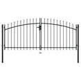 thumbnail image 1 of VidaXL Multi Sizes Double Door Fence Gate with Spear Top Outdoor Patio Barrier, 1 of 11