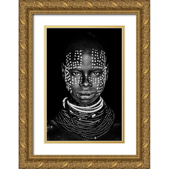 Vidak, Vedran 13x18 Gold Ornate Wood Framed with Double Matting Museum Art Print Titled - Karo Woman