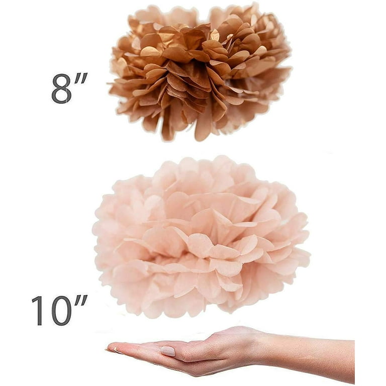 20 PCS Dusty Pink, Rose Gold, Ivory, Pastel Grey, Tissue Paper Pom Pom – If  you say i do