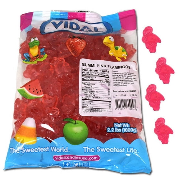Vidal Gummi Candy, PINK FLAMINGOS, 2.2 lb. Bulk Bag