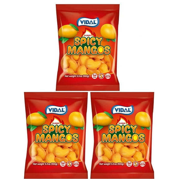 Vidal Gummy Spicy Mangos YPF5Candy, 3.5 Ounce (Pack of 3)