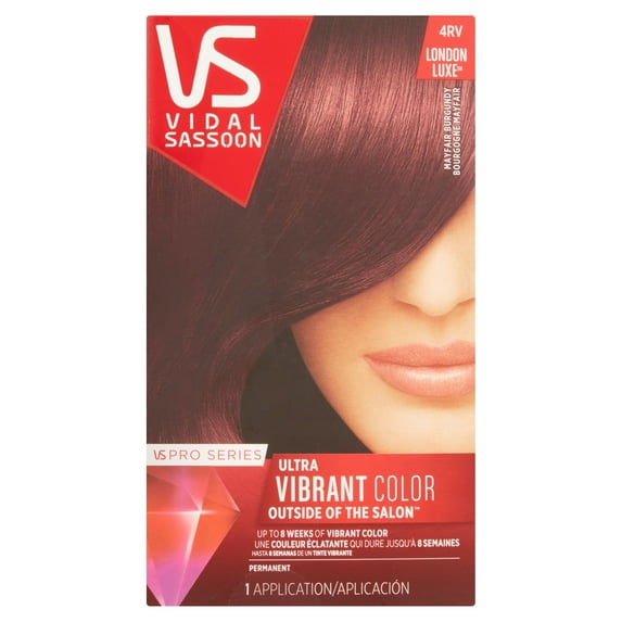 Vidal Sassoon Pro Series 4RV London Luxe Mayfair Burgundy Permanent Hair Color, 1 Application