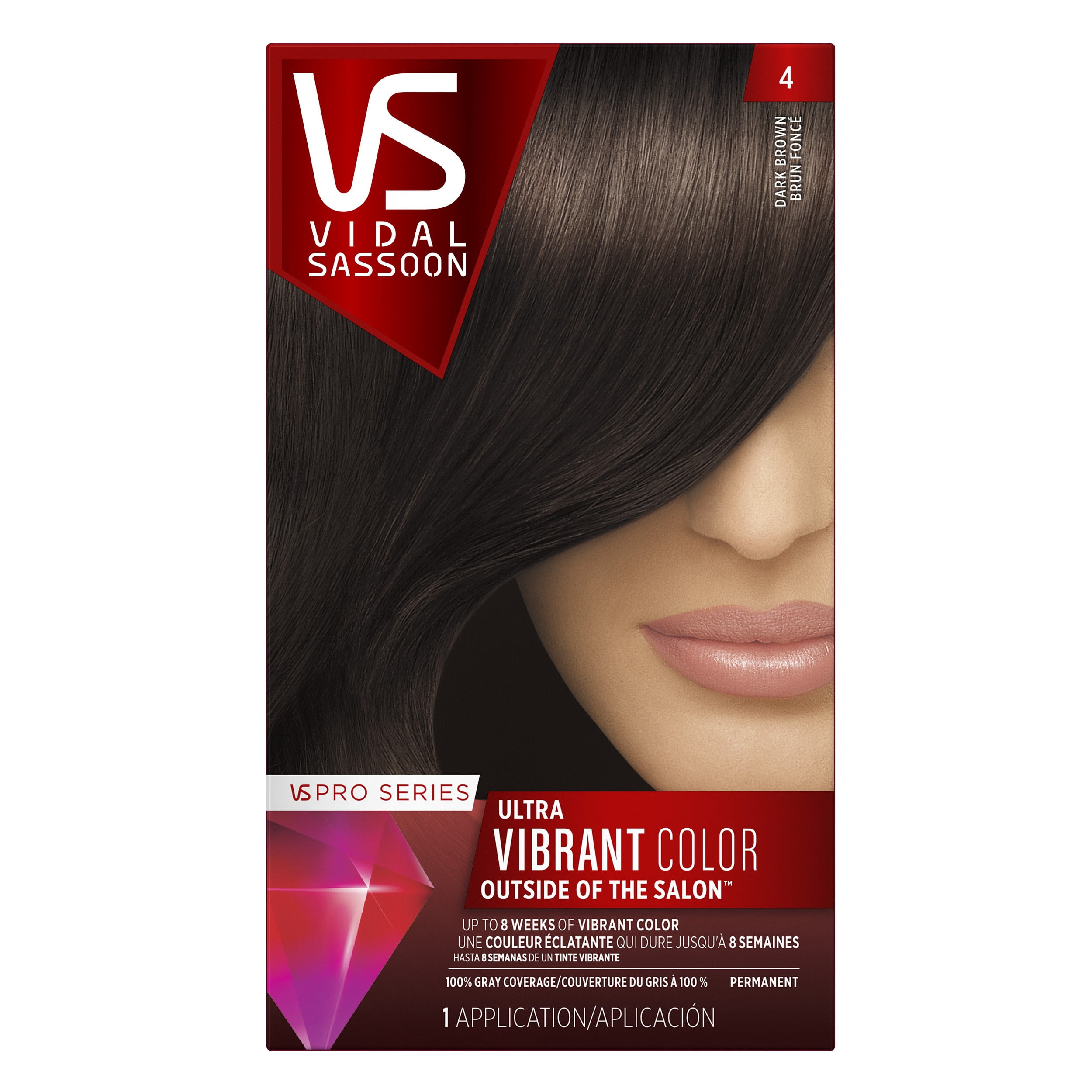 Vidal Sassoon Pro Series Hair Color, 4 Dark Brown, 1 Kit - Walmart.com