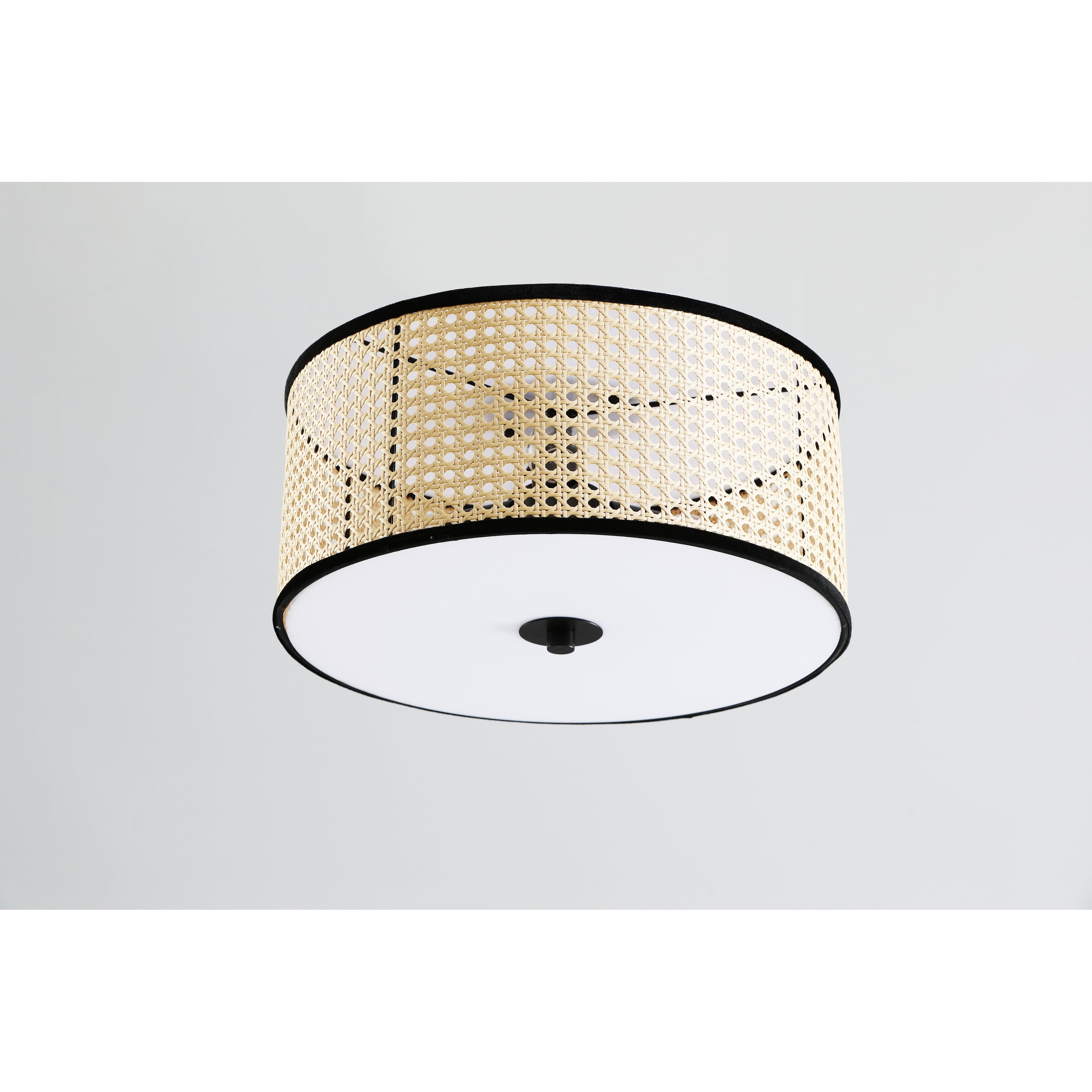 Nakuv 16'' Black Bohemian LED Flush Mount with Velvet Accents