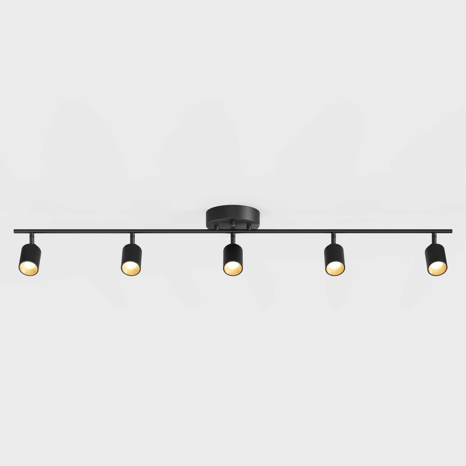 Shura Black 5-Light Track Light with Rotatable Heads, Integrated LED Bulbs, 3000K, 4 ft.