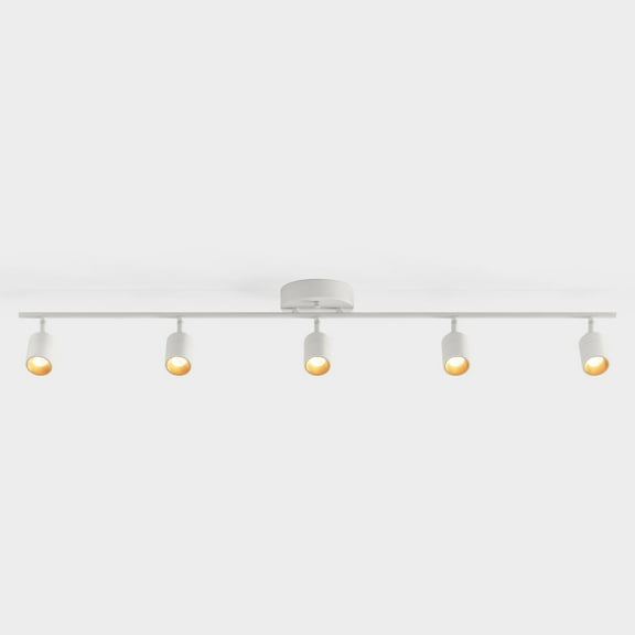 Shura Matte White 5-Light Track Light with Rotatable Heads, Integrated LED Bulbs, 4 ft.