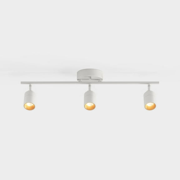 Shura White 3-Light Track Light with Rotatable Heads, Integrated LED Bulbs, 3000K, 2 ft.