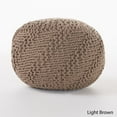 thumbnail image 1 of Vidar Outdoor Handcrafted Modern Fabric Weave Pouf, Light Brown, 1 of 9
