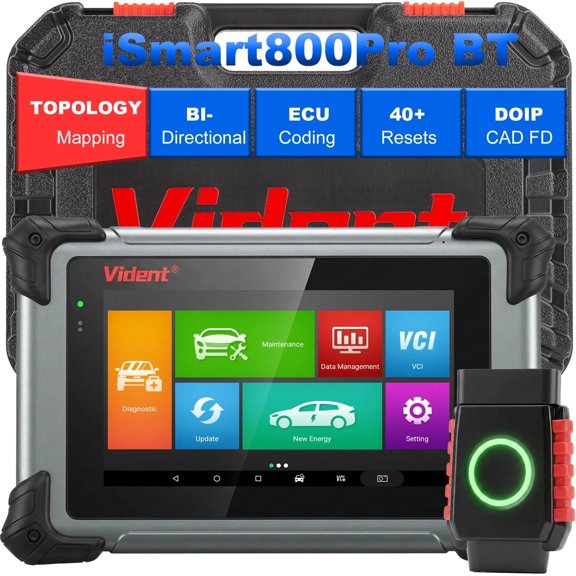 Vident iSmart 800 Pro BT Automotive Scan Tool, Full System Bi-Directional Bluetooth OBD2 Scanner for Cars, 40+ Services