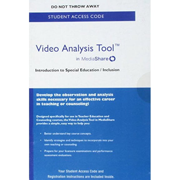 Video Analysis Tool for Introduction to Special Education/Inclusion in Mediashare -- Valuepack Access Card Hardcover