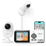 Video Baby Monitor with App and Screen 1080P Camera, 2.8 inch IPS screen, Cry Detection, Lullabies, Two Way Talk, Night Vision, Face Detection, Wall Mount, Connect Smart Watch, Temperature Monitoring