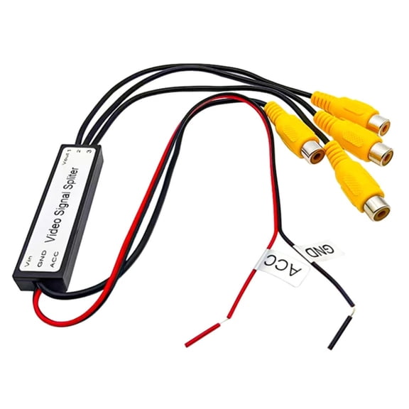Video Booster Amplifier Splitter 1 Input 3 Output Video Signal Splitter For Vehicle Monitoring Car Accessories