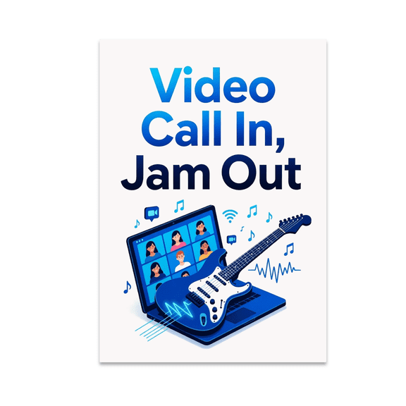 Video Call In Jam Out Wall Art - Music Enthusiast - 13x19 Poster Print