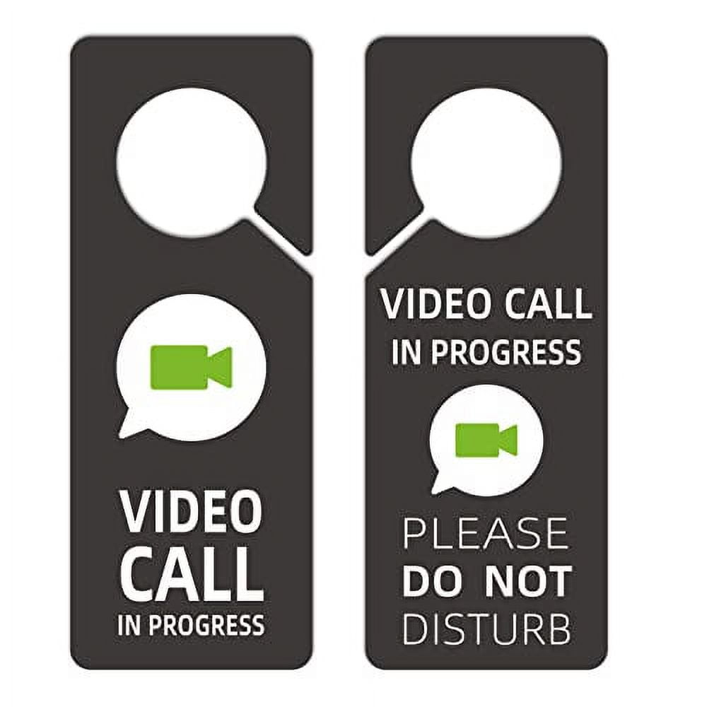 Video Call In Progress Do Not Disturb Door Hanger Sign, 2 Pack (Printed ...